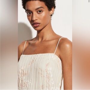 Vince Burnout Pleated And Lined Camisole Sz Medium